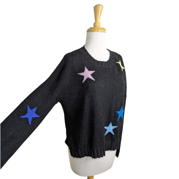 Rails Perci Star Print Sweater Small Wool Alpaca Cashmere Multicolor Black Pullo - Picture 3 of 11